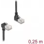 DeLOCK RJ45 Cat.6A S/FTP tīkla kabelis, slims, 90°, 0,25 m, melns