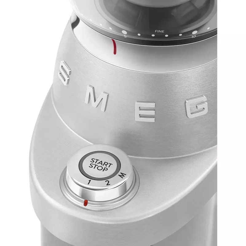 SMEG kafijas dzirnaviņas 50. gadu stils CGF02SSEU *Sudrabs*