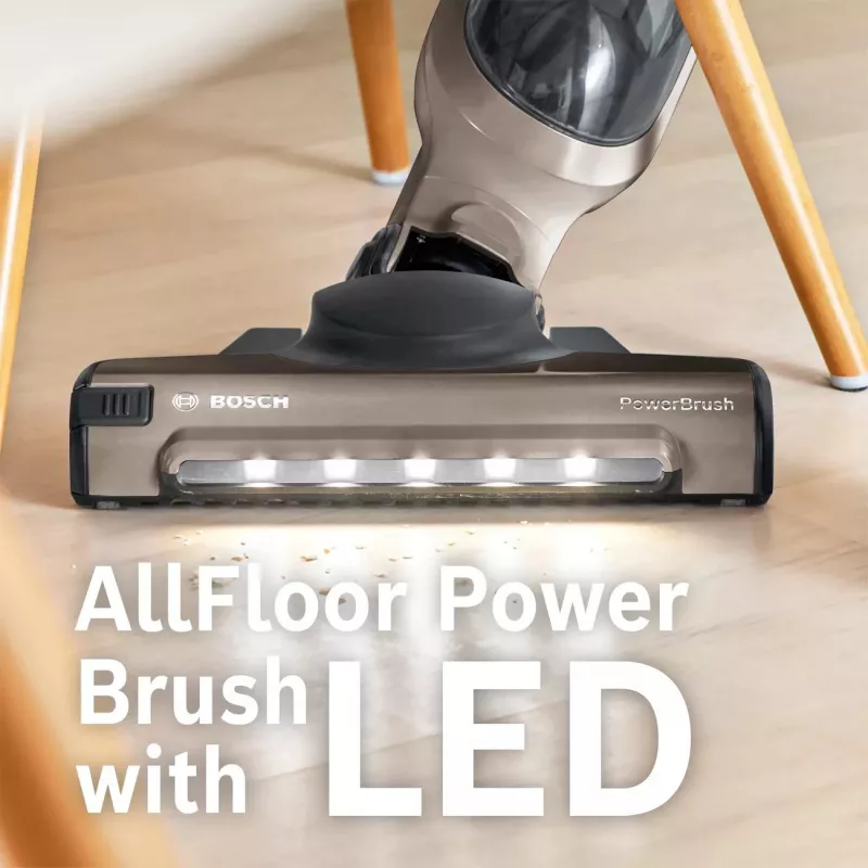 Bosch BBH3ALL23 2-in-1 slotputekļsūcējs un elektriskā slotiņa, bezmaiss, 0.4 L, Champagne/Metālisks