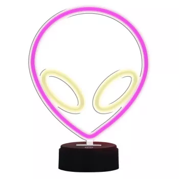 Galda lampa MANTA SNL86PK Style Neon Lights UFO Pink – dekoratīva neona stila rozā lampa