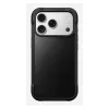 Mobilā telefona maciņš Nomad Rugged Leather Case Apple iPhone 17 Pro, āda/TPU/PC/alumīnijs, 16 cm (6,3 collu) ekrāniem, melns