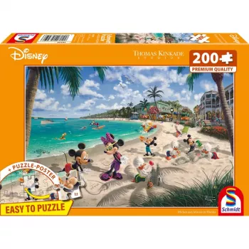 Thomas Kinkade Studios: Disney - Mikijs un Minnija Floridā, Puzle 200 gabali