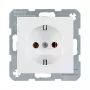 Kontaktligzda Type F Berker 47438989, balta, duroplast korpuss, 250V 16A, IP20, dziļums 32mm