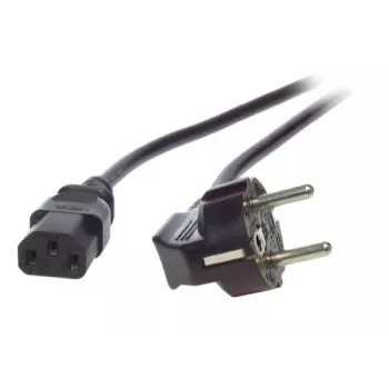 EFB-Elektronik strāvas vads ar iezemētu kontaktdakšu 90° - C13 180° melns 5,0 m, 3 x 1,00 mm²
