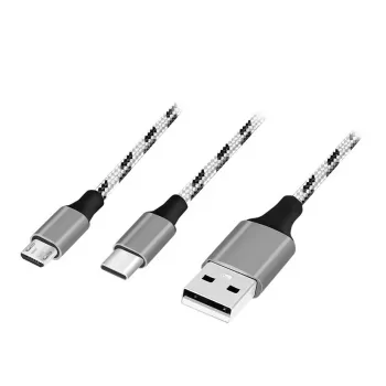 LogiLink CU0202 USB kabelis USB 2.0 1.2 m USB A USB C/Micro-USB A Pelēks