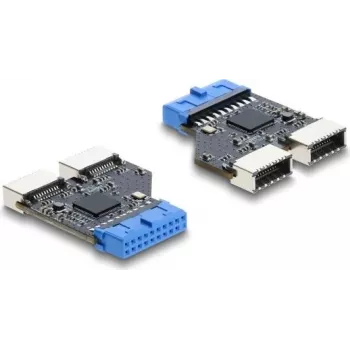 USB centrmezgls DELOCK 5 Gbps 20-pin iekšējais savienotājs uz 2× USB-A 5 Gbps