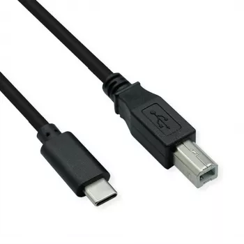 ROLINE USB 2.0 Type C kabelis, C - B, ST/ST, melns, 1,8 m (11.02.8336)