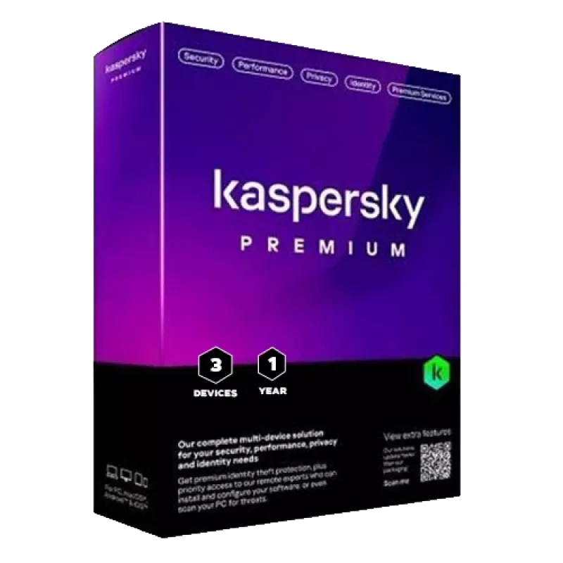 Kaspersky Premium + Klientu atbalsts | 3 ierīces | 1 gads | ES