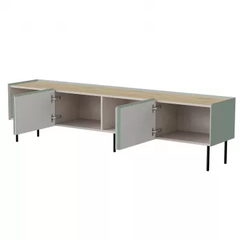 TV skapis cama meble FELLINI 200x40x52 cm, olīvas rāmis ar eļļota ozola virsmu