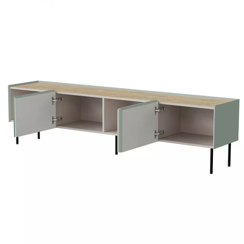 TV skapis cama meble FELLINI 200x40x52 cm, olīvas rāmis ar eļļota ozola virsmu