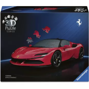 3D Puzle Ravensburger Iconics Ferrari SF90 Stradale – kolekcionējams modeļu komplekts