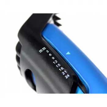 Matu griezējs BLAUPUNKT HCC401 — regulējams 3–24 mm, uzlādējams, melns/zils