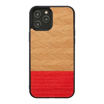 Aizsargmaciņa man and wood iPhone 12 Pro Max — siļķu kaula raksts, azalea melna