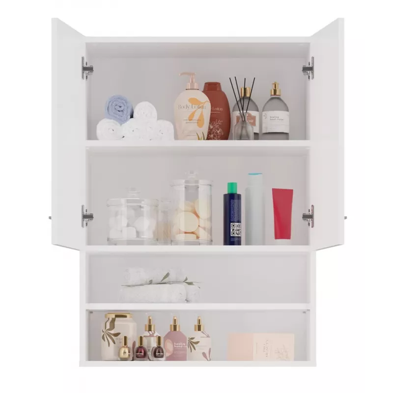 Topeshop POLA MINI DK baltā spīduma vannas istabas skapis Balts