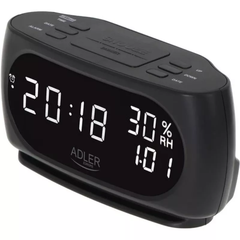 Adler AD 1186 digitālais modinātājpulkstenis Melns