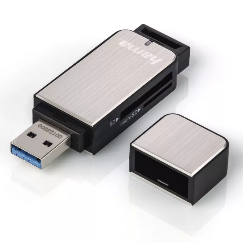 Hama 123900 karšu lasītājs USB 3.2 Gen 1 (3.1 Gen 1) Melns, Sudrabs