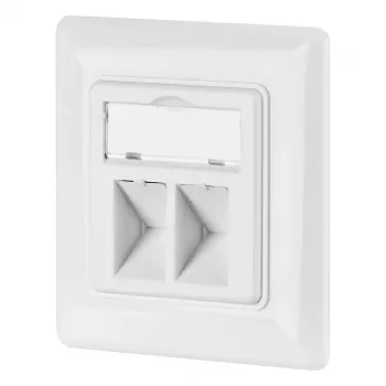 EFB-Elektronik tīkla ligzda 2-vietīga keystone moduļiem, balta, RAL 9003, bez keystone