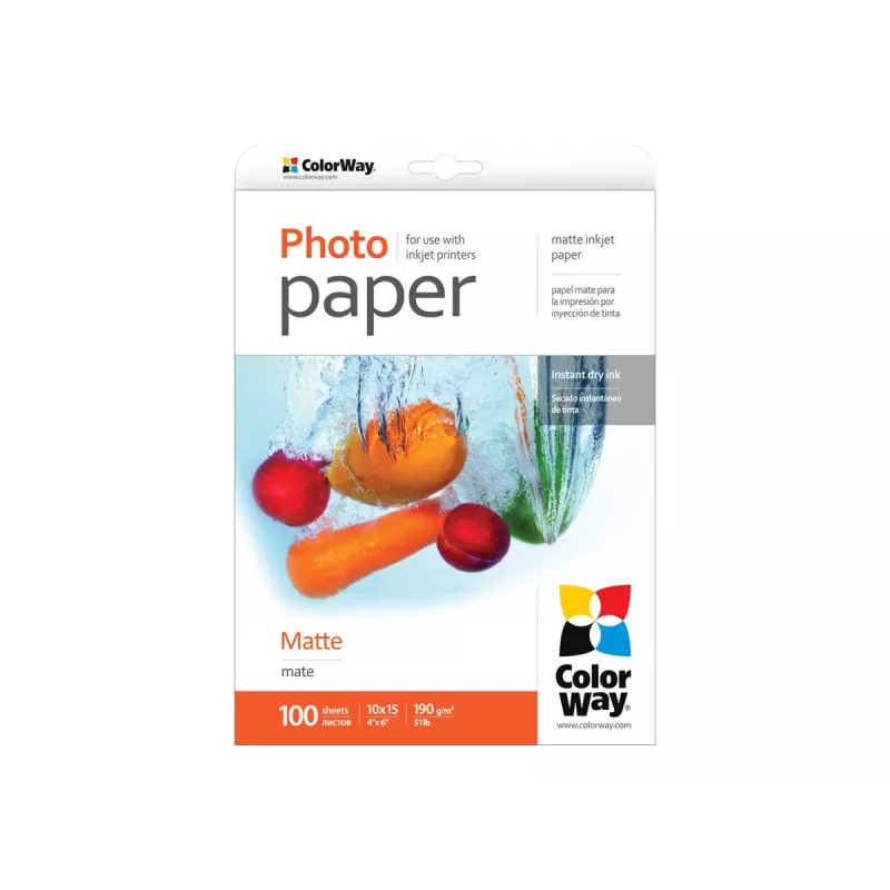 ColorWay - fotopapīrs matēts - 100 loksnes - 10x15 cm
