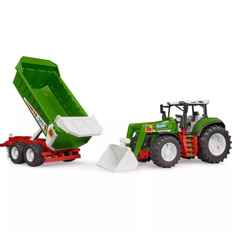 Priekšējā iekrāvēja izgāšanas piekabe BRUDER BR-03452 Tractor Roadmax — rotaļu pielikums, saderīgs ar Roadmax traktoriem
