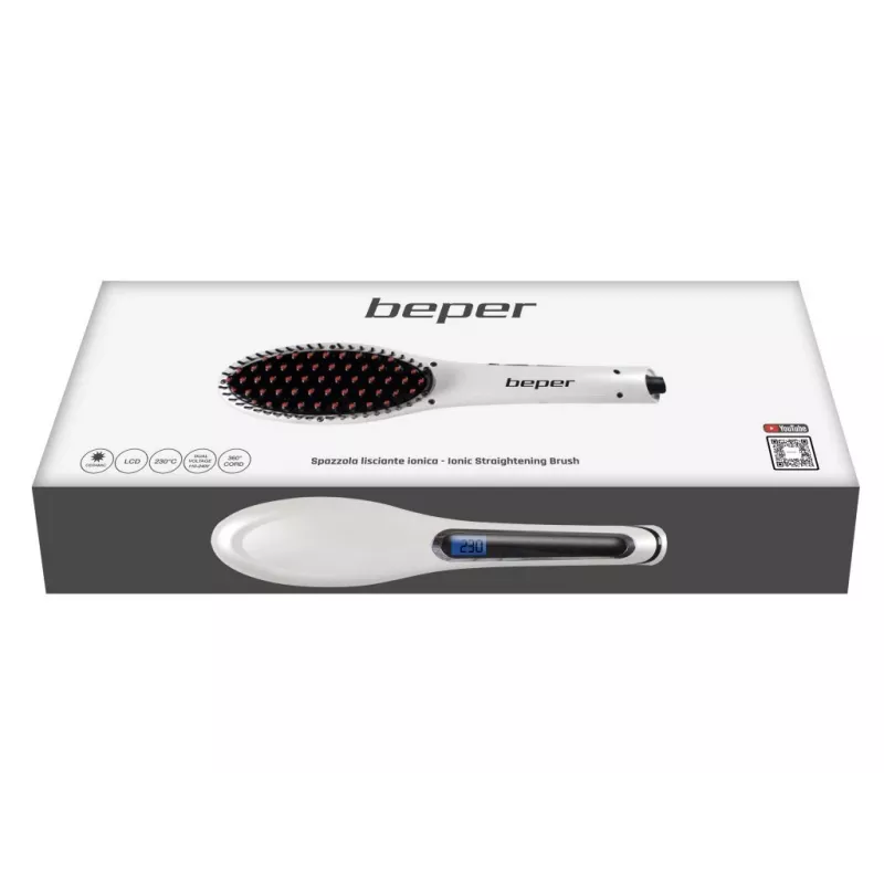 Beper 40.926 jonizējoša matu iztaisnošanas suka, keramikas, LCD, 80-230 °C, 55 W