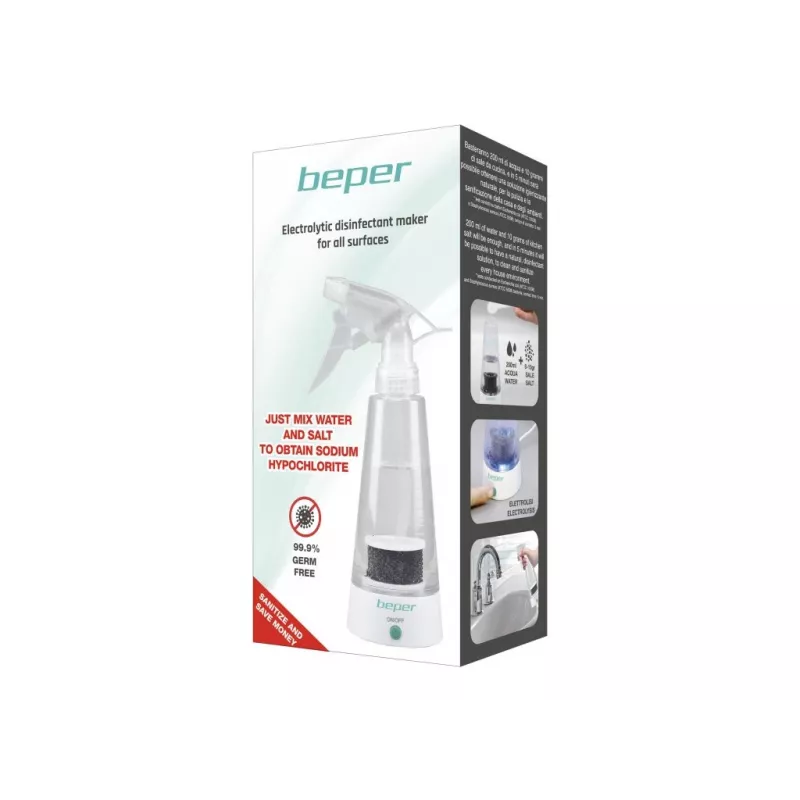 Beper P202VAL100 dezinfekcijas aerosola smidzinātājs nebulaizers, nātrija hipohlorīta ģenerators, 10 W, USB