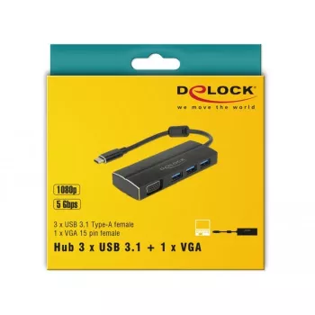 Doku klēpjdatoram DeLOCK 63932 USB 3.2 Gen 1 Type-C Melna