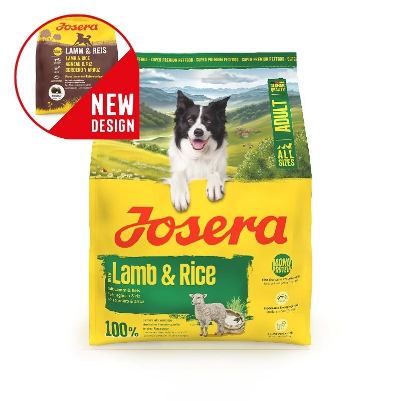 Sausā suņu barība JOSERA Adult Lamb & Rice 3 kg — pieaugušiem suņiem ar jēru un rīsiem
