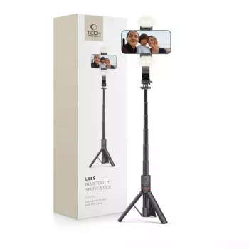 Tech-Protect L05S Selfie Stikls ar statīvu, LED lampu un Bluetooth tālvadību