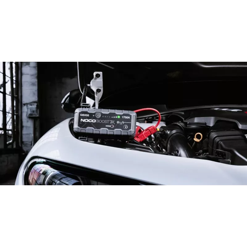 Jump starter NOCO GBX55 1750 A litija-jonu, 46 Wh, IP65, benzīnam līdz 7.5 L / dīzelim līdz 5 L