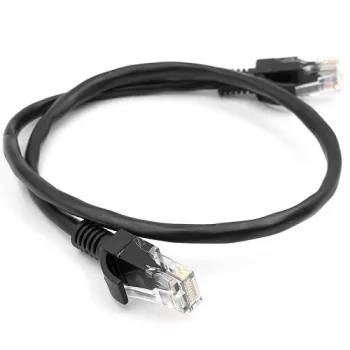Kabelis Cat5E UTP, 0,5m, Melns