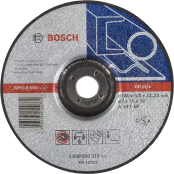 Slīpēšanas disks Expert for Metal, Ø 180mm, urbums 22,23mm, A 30 T BF, nobīdīts