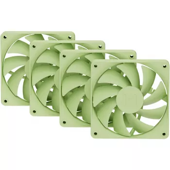 Datora dzesēšanas ventilatoru komplekts HYTE FA12-MM-4 120 mm, 1500 RPM, 72 m³/h, 1.6 mmH₂O, Fluid Dynamic Bearing, zaļš, 4 gab.
