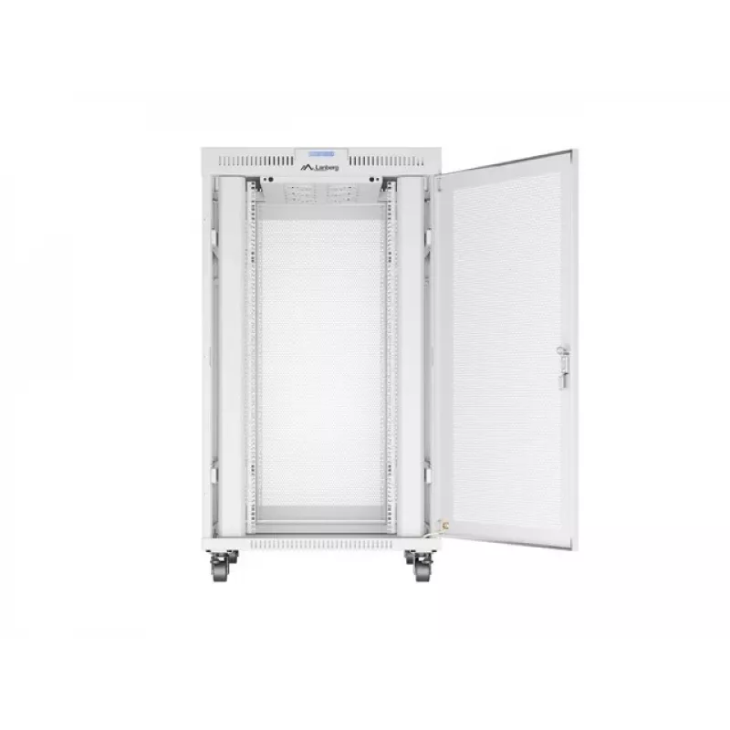 Grīdas stāvošs 19 inch servera skapis 27U 800x1000 mm pelēks perforēts ar LCD durvīm LANBERG (plakanā iepakojumā)