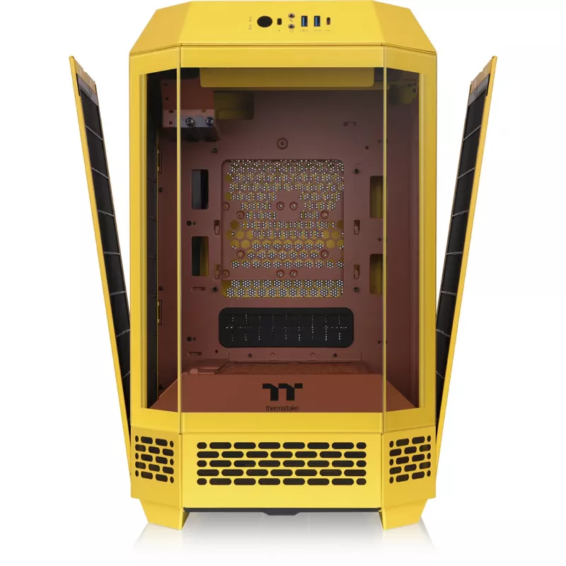 Mini Tornis THERMALTAKE The Tower 250 Butter Caramel — microATX/Mini-ITX, ATX atbalsts, kompakts korpuss