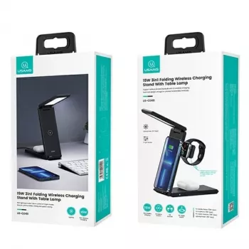 Bezvadu lādētājs ar lampu 3-in-1 15W usams CD181WXC01 melns