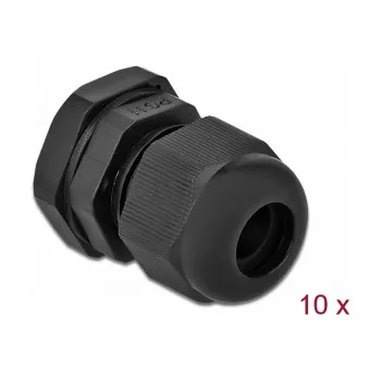 Kabeļa uzmava DeLOCK 60196 Melna Plastmasa 10 gab.