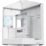 APNX Tower korpuss V2 balts ar trīs rūdīta stikla paneļiem
