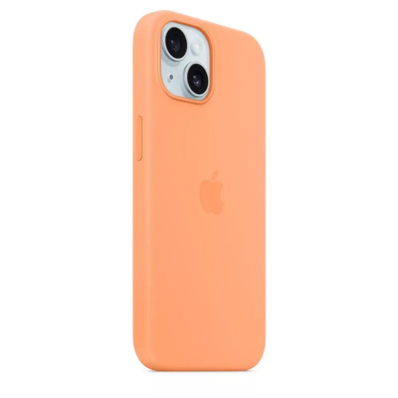 Apple iPhone 15 Silicone Case ar MagSafe - Orange Sorbet
