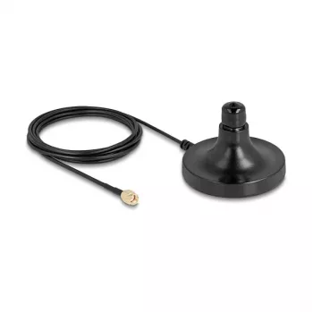 Antenas magnētiskā pamatne DELOCK ULA100 — 1×N ligzda uz 1×RP‑SMA spraudni, 3 m kabelis, āra, melna