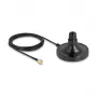 Antenas magnētiskā pamatne DELOCK ULA100 — 1×N ligzda uz 1×RP‑SMA spraudni, 3 m kabelis, āra, melna