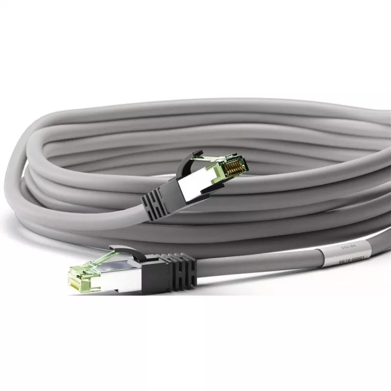 Goobay CAT 8.1 savienojuma kabelis, S/FTP (PiMF), Pelēks, 0,5 m - LSZH bezhalogēna, Vara AWG 24 (55135)