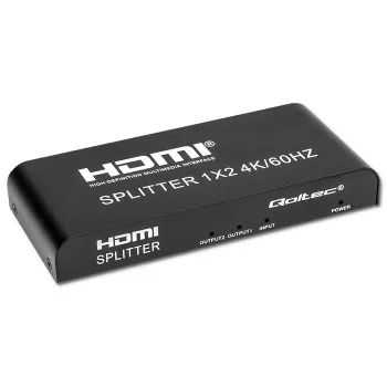 Qoltec 51797 Aktīvais HDMI Sadalītājs 2 x HDMI 4K x 2K | 6Gb/s | 60Hz