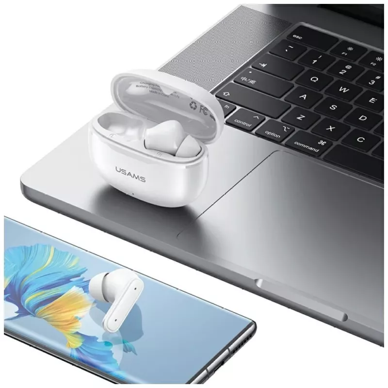 Bezvadu austiņas E05 TWS Bluetooth 6.0 baltas