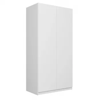 Garderobes skapis Top e shop SD-90 BI, 2 durvju, balts rāmis, 7 plaukti