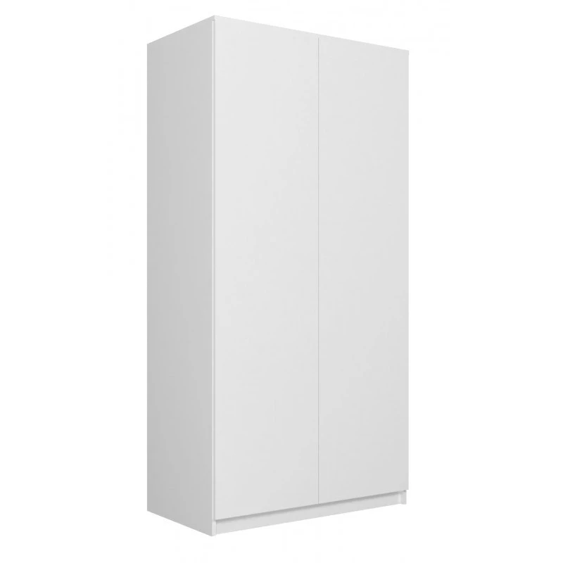 Garderobes skapis Top e shop SD-90 BI, 2 durvju, balts rāmis, 7 plaukti