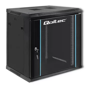 19 collu skapja rāmis QOLTEC 54464 12U 600x635x450 Melns