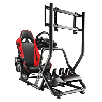 Sacīkšu kokpits huzaro Speed 6.0 ar regulējamu sēdekli, tērauda rāmis, 30°–90° leņķis, atbalsta līdz 120 kg, sarkans, 1080×1360×560 mm