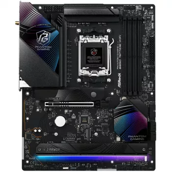 Mātesplate ASRock Phantom Gaming B850 Riptide WiFi — AMD B850, Socket AM5, ATX, DDR5, 4x M.2, Wi‑Fi 7, 2.5Gb LAN