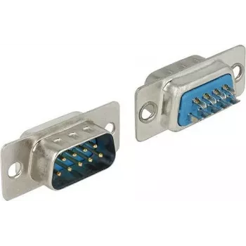 Savienotājs Sub-D 9 kontaktu DELOCK 65881 — zils/sudrabs, 31×15×12.5 mm