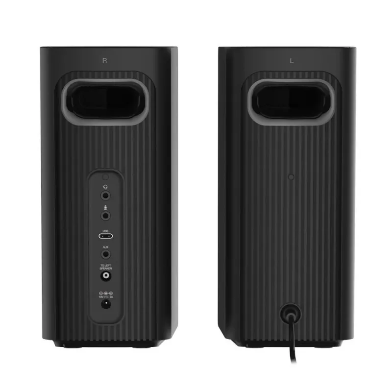 CREATIVE T60 2.0 kompaktie Hi-Fi galda skaļruņi ar skaidru dialogu un Surround skaņu, Sound Blaster SmartComms Kit, USB-C audio un mikrofona pieslēgvietām